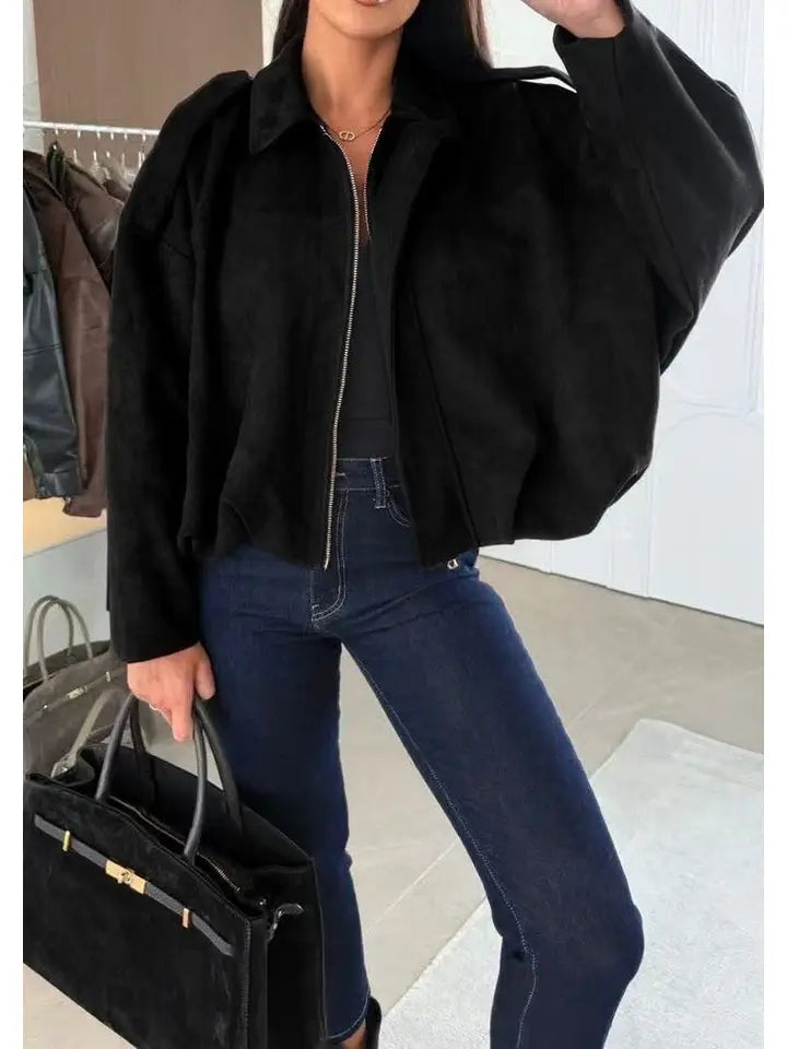 Veste large en suédine