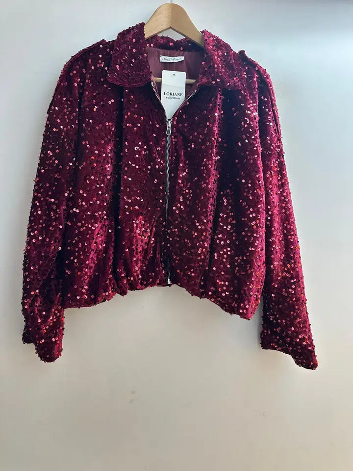 Veste en velours avec sequins