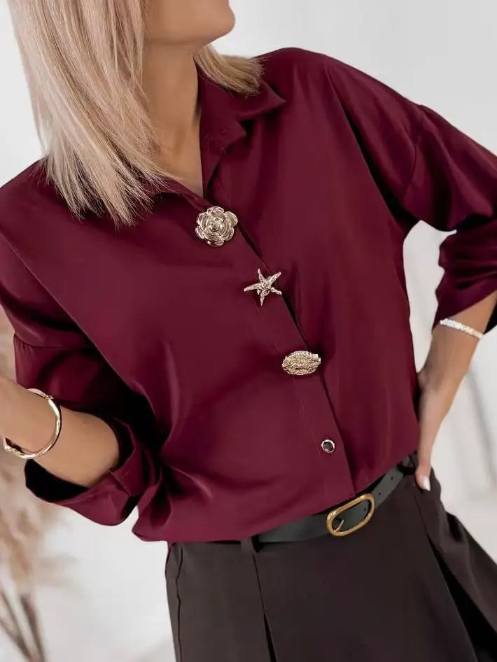 Chemise avec broches en coton