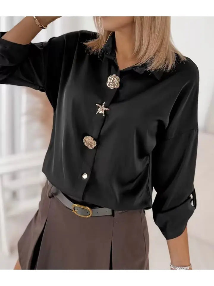 Chemise avec broches en coton