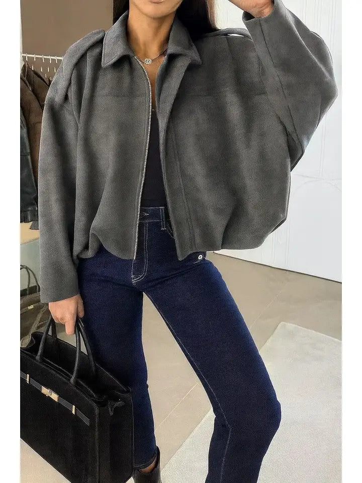 Veste large en suédine