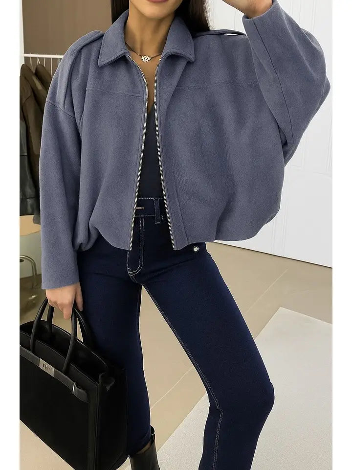 Veste large en suédine