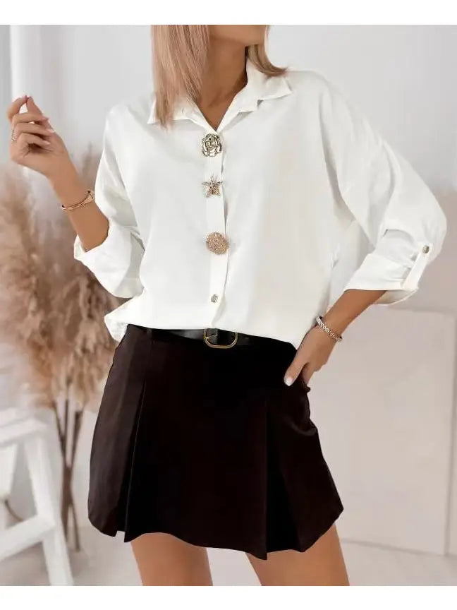 Chemise avec broches en coton