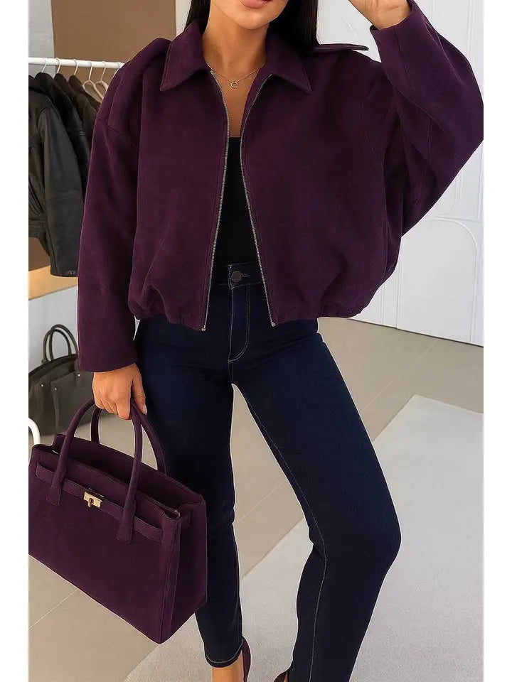 Veste large en suédine